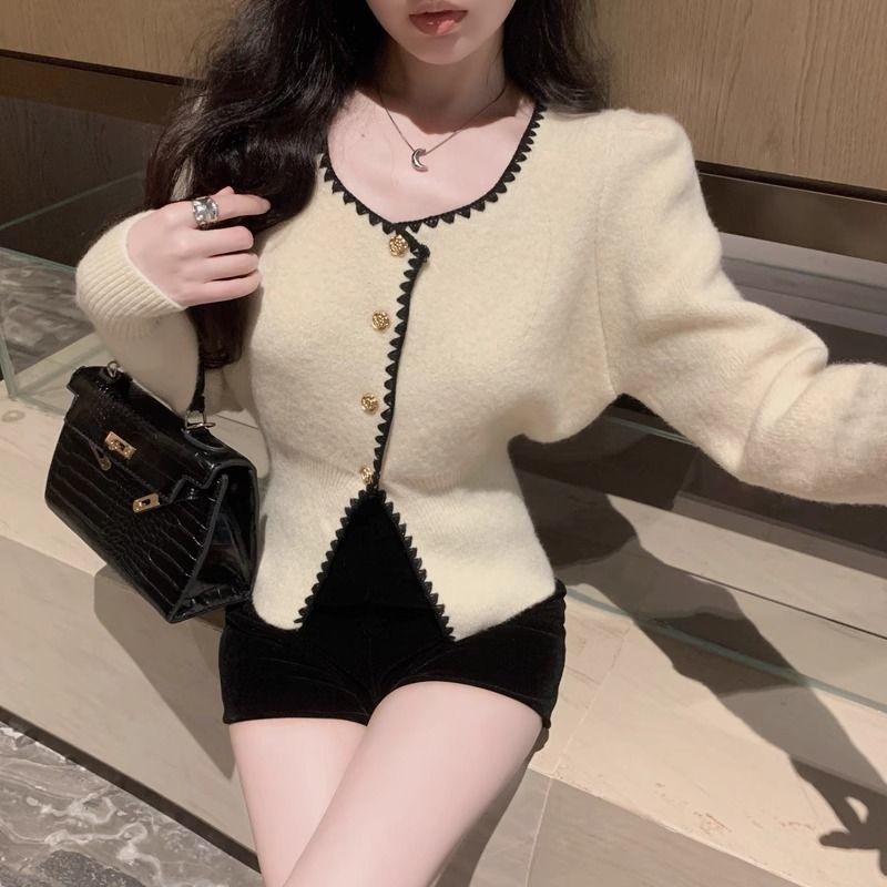 Áo khoác cardigan mỏng tay ngắn mùa mùa áo len dệt kim dành cho nữ