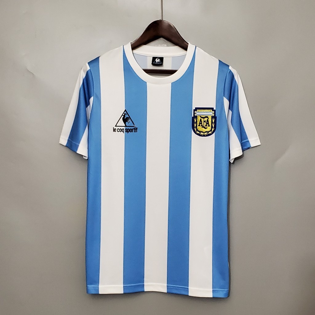 1986 ARG Home Retro Soccer Jersey Bóng đá