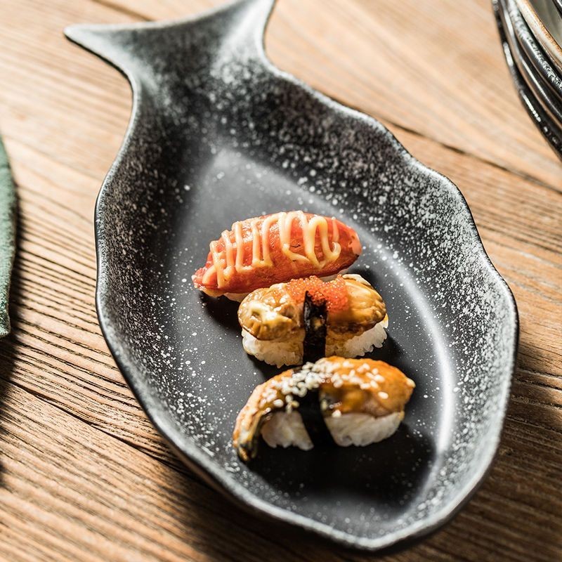 Đĩa cá đĩa hấp cá bằng gốm đĩa Cá quần áo sáng tạo đĩa cá đầu cá hấp tại nhà đĩa chuyên dụng Ớt Đỏ n