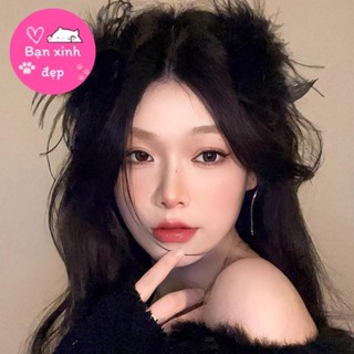  Kẹp tóc lông vũ thiếu nữ dịu dàng mùa xuân phụ kiện tóc chụp ảnh du lịch công chúa kẹo ngọt 