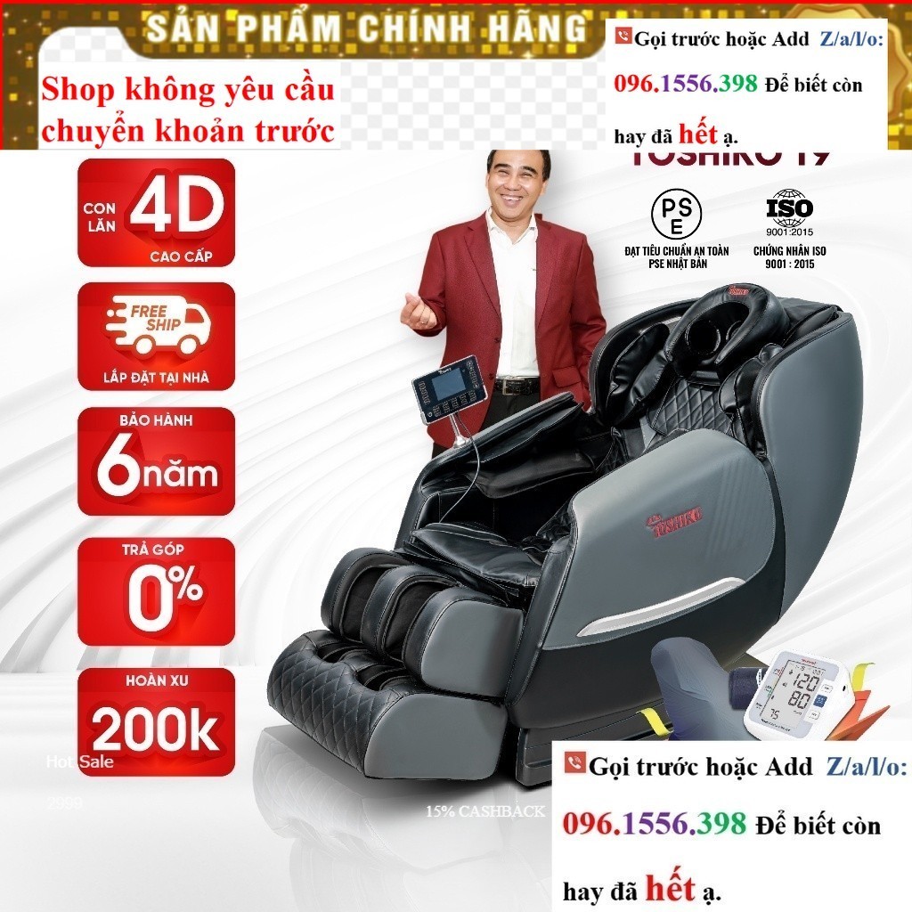 SALE Ghế massage toàn thân Toshiko T9