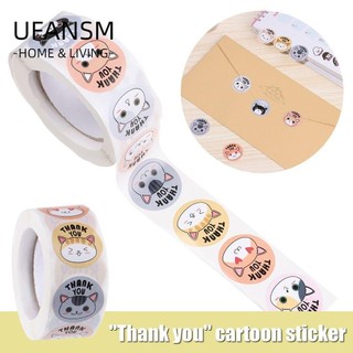 UFANSM 500 Cái / Cuộn Cho Phong Bì Bao Bì Hàng Hóa Cói Lables Dễ Dàng Sử Dụng Cuộn Miếng Dán Cảm Ơn Bạn Dán Mạnh Mẽ Tự Dính Kinh Doanh