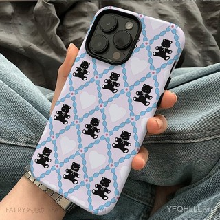 Ốp điện thoại 2 lớp Love Cartoon Bear Tương thích iPhone11 12 13 14 15 12Promax 13Promax 14Promax 14Promax X XS XR Vỏ chống sốc 3JAC