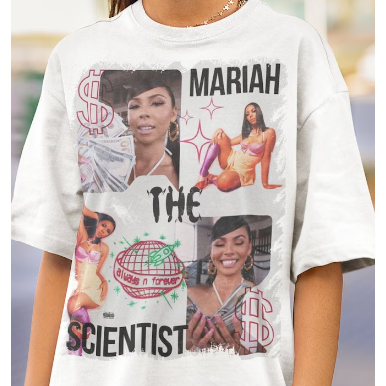 2024 bánh quế cho bạn bè Mariah Áo thun họa tiết nhà khoa học, Áo thun Rnb, Mariah The Scientist Mer