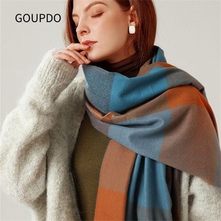 GOUPDO Khăn quàng cổ Ourdoor Kẻ sọc nữ Quấn kẻ trộm
