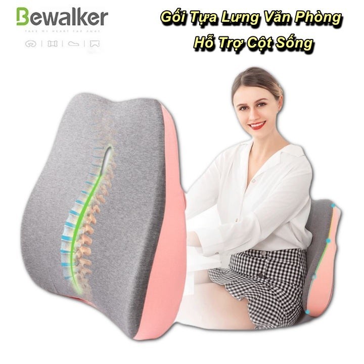 Gối Lưng Văn Phòng Green S-Base Hỗ Trợ Cột Sống Ergonomic Pillow