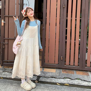 Đầm ren kiểu Pháp dành cho nữ Mùa xuân sang trọng Thanh lịch Tính khí bên bờ biển Kỳ nghỉ nhẹ nhàng Phong cách xếp lớp Váy dài