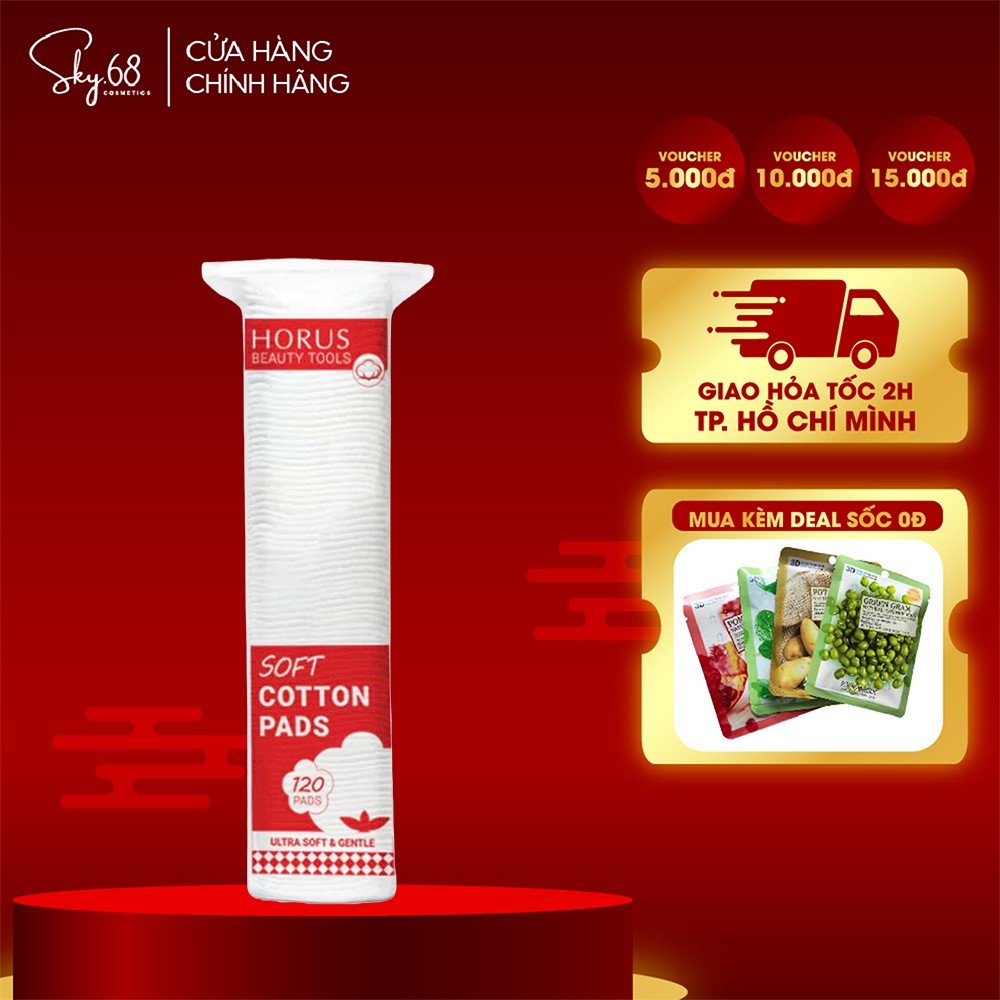 Bông tẩy trang HORUS Soft Cotton Pads 120 Miếng