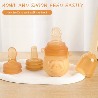  Bình sữa trẻ em ba trong một 90ml có thể thay thế nước cho núm vú   cho con bú trái cây cho bé ăn bổ sung rau quả   Túi đựng gạo silicon dán thực phẩm Chất liệu silicon mọc răng Quà tặng sơ sinh 