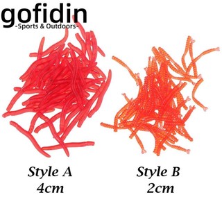 gofidin 50-200 mồi câu cá mềm hình giun đỏ 2cm / 4cm