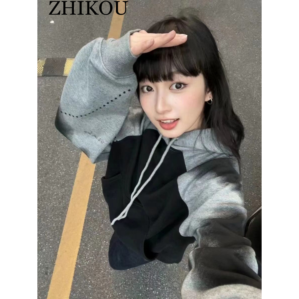 ZHIKOU Áo Khoác hoodie áo khoác nữ zip hoodie Durable Thanh lịch INS Phong cách WWY2410PXX 4Z240126