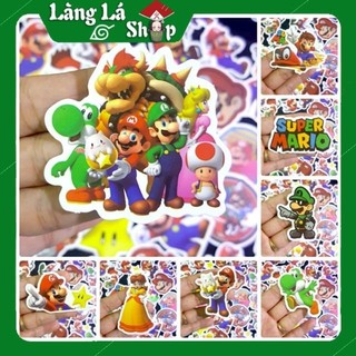 Miếng dán Sticker chủ đề Super Mario trọn bộ 50 hình - In rõ ràng sắc nét khó tróc