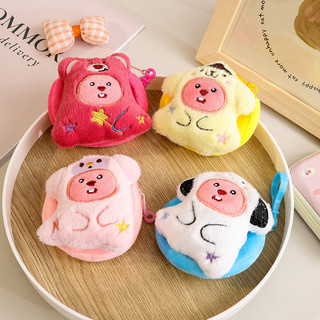 Dễ Thương Cross-Dressing Beaver Ví Đựng Tiền Xu Hoạt Hình Sang Trọng Tai Thỏ loopy Búp Bê Búp Bê Mặt Dây Chuyền Tai Nghe Túi Bảo Quản