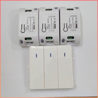 Bộ điều khiển từ xa 3 cổng dán tường điều khiển bật tắt 3 đèn hoặc 3 hệ thống đèn độc lập - HKS