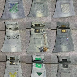 Dior Thương Hiệu Hợp Thời Trang Quần Jean Phong Cách Nóng Thêu Chữ Su 6 Cùng Phong Cách Slim Fit Quần Eo Cao Giặt Quần Thẳng Cho Chân Nhỏ
