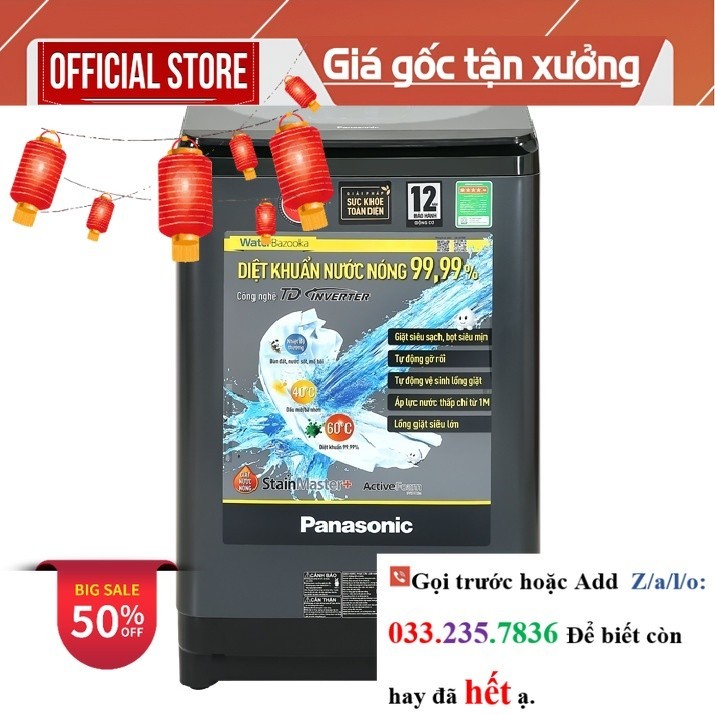 Máy Giặt Panasonic Inverter 9.5 Kg NA-FD95V1BRV <new