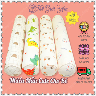 Gối ôm cho bé Thế Giới Yếm chất liệu xô muslin mềm mại an toàn cho bé