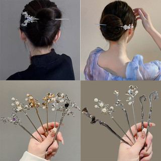Kẹp tóc ngọc trai lá bướm Kẹp tóc kim loại cổ điển