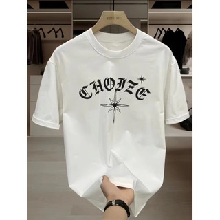 [Size M-5XL] Áo thun ngắn tay dáng rộng in hình xu hướng thông thường của Mỹ dành cho nam Cotton đa năng