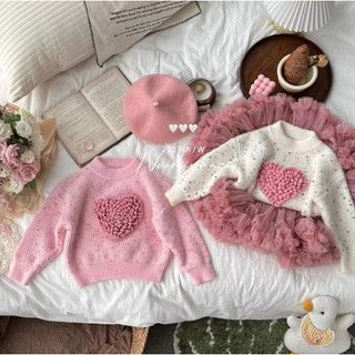 Trẻ Em Xingyuan Trẻ Em Phiên Bản Hàn Quốc Màu Trơn Tình Yêu Tất Cả Trận Đấu Áo Len Thu Đông Áo Phong Cách Mới Bán Chạy S