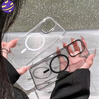 Ốp điện thoại từ tính Acrylic trong suốt Thích hợp cho IPhone 15 14 13 12 11 Pro Max 14 15 Plus Điện thoại chính hãng không màu vàng Vỏ bảo vệ siêu mỏng
