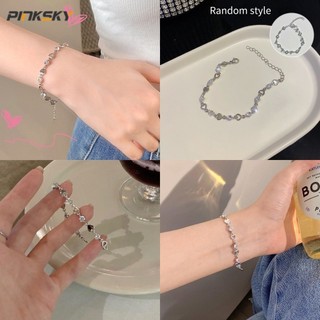 Vòng Tay Đính Đá zircon Hình Trái Tim Sáng Tạo Cho Nữ