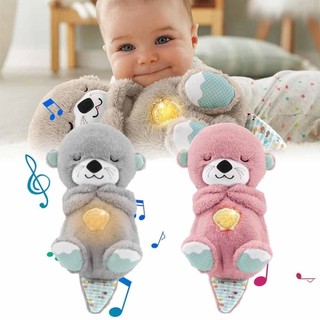 With Breathing Movement Soothing Sleeping Otter Toy Musical Stuffed Baby Toy Stuffed Toys