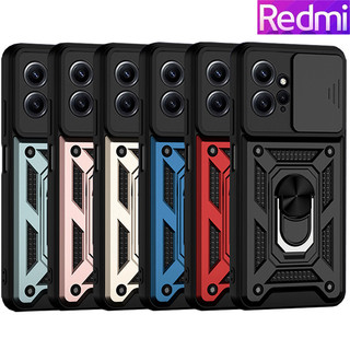 Redmi Note 12S Note 12 Pro Note 11S Note 11 Pro Vỏ điện thoại bọc thép sang trọng Vỏ điện thoại bảo vệ ống kính trượt có chân đế