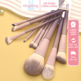 Bộ 10 cọ makeup màu tím pastel tán nền phủ phấn đánh nền cọ phủ phấn cọ đánh mắt