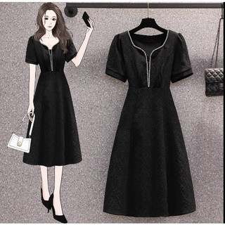 🌸Hàng Order🌸Váy Đầm Bigsize In Hoa 3D Cổ Viền Đính Ngọc Tay Bồng Dáng Xoè Tiểu Thư Nữ Tính 🌸 Hàng Quảng Châu