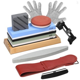 Bộ đá mài cao cấp 400 / 1000 3000 / 8000 grit bộ mài đá cắt cho tất cả các lưỡi dao máy mài đế chống trượt