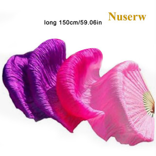 Nuserw bán chạy cho bé nữ bụng nhảy múa quạt chuyển màu vũ công thực hành dài giả lụa người hâm mộ 150cm rayon lụa