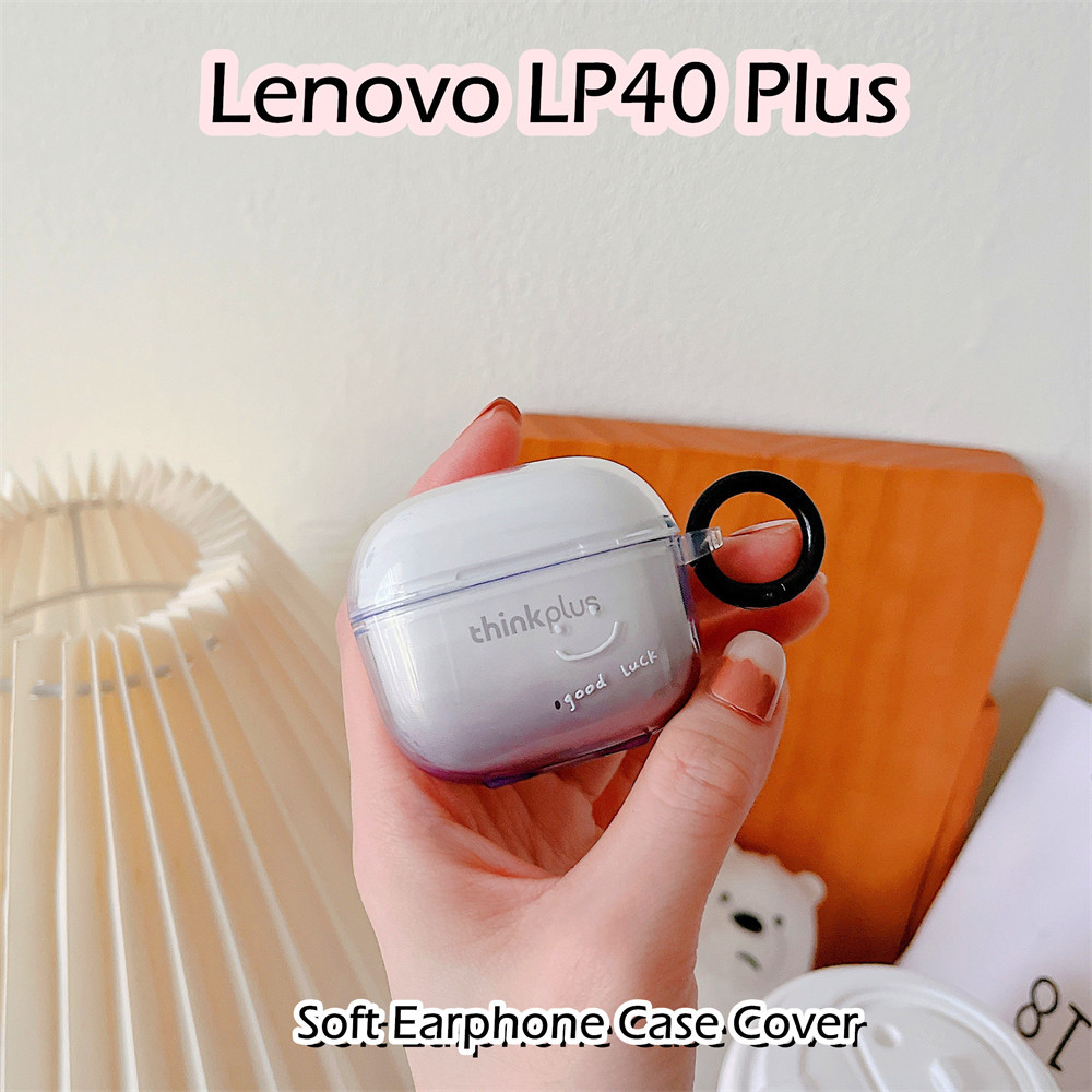 Dành Cho Lenovo LP40 Plus Ốp Lưng Trong Suốt gradient Cười Silicon Mềm Vỏ Tai Nghe