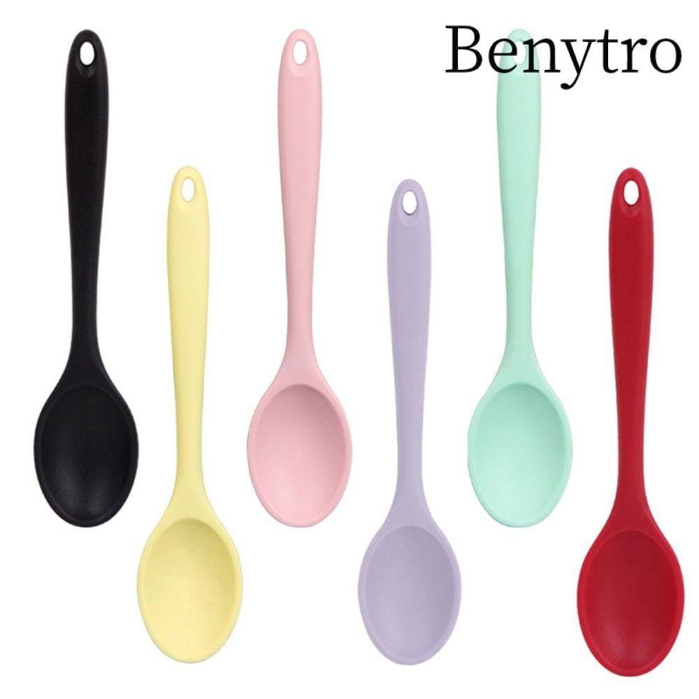 Benytro Thìa Silicon, Thìa Chống Dính Chịu Nhiệt Trộn Thìa, Bộ Đồ Ăn Mini Tay Cầm Dài Nấu Ăn Thìa Khuấy Dụng Cụ Nhà Bếp