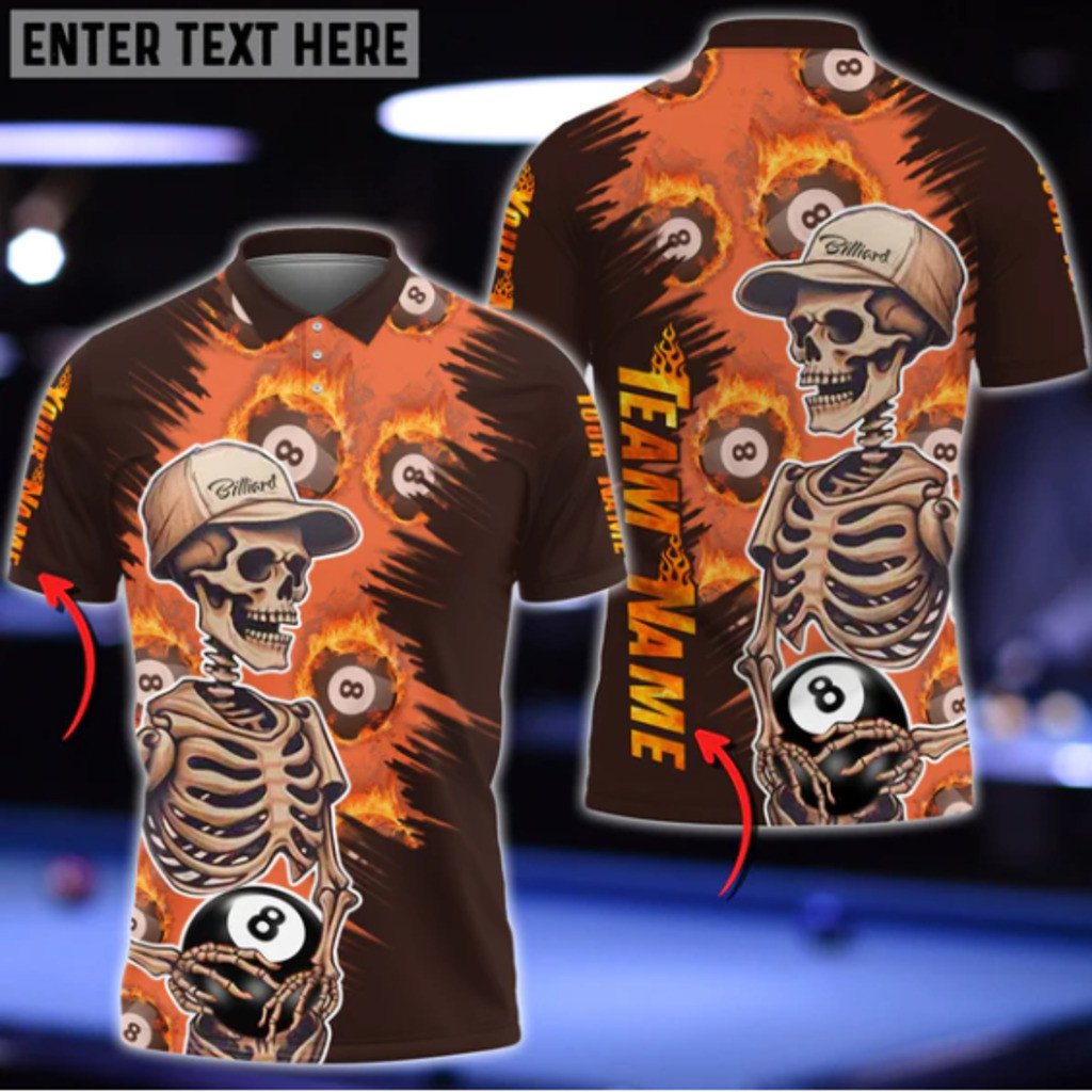 2024 MỚI SKULL Bida King 3D POLO ÁO THUN - Tên tùy chỉnh miễn phí