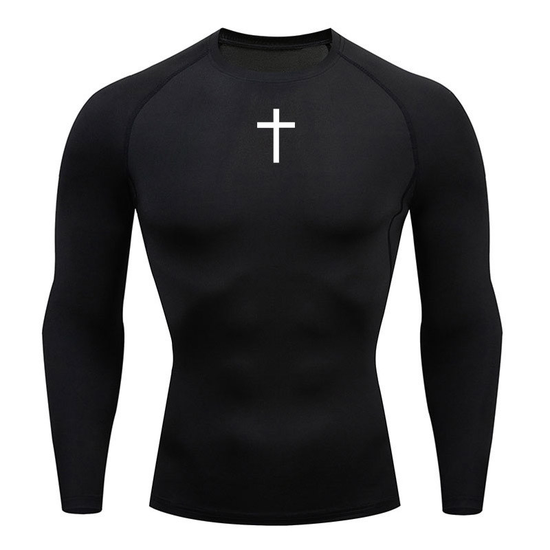 Sun Protection Compression Long Sleeve Shirt Men's Sports Base Layer Skin