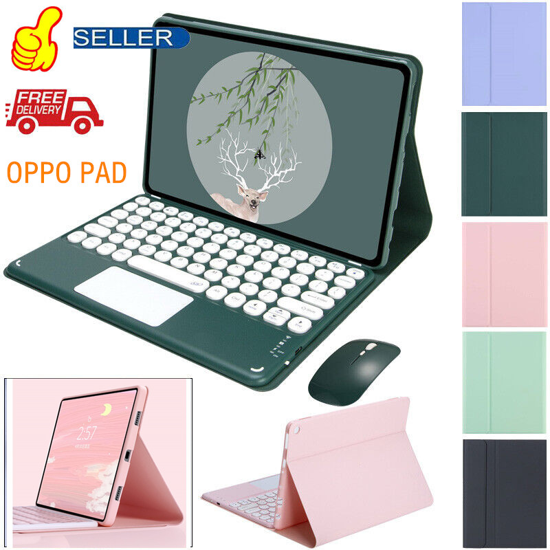 Bàn Phím Cho OPPO Pad Neo / OPPO Pad Air 2 11.4 inch 2024 Máy Tính Bảng Không Dây Bluetooth TouchPad Bàn Phím Da Đứng Bao Da + Chuột