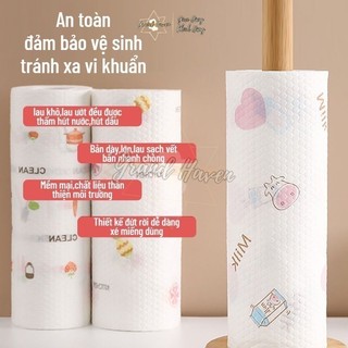 Cuộn Khăn Lau nhà bếp, Lau Đa Năng Grand Haven 25cm Loại Dày Dai Gia dụng tiện lợi Mẫu bất kỳ