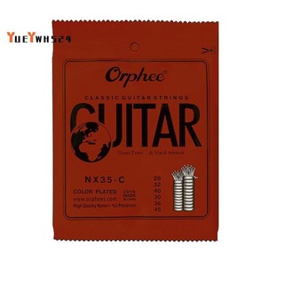 Orphee 6 Cái / bộ NX35-C Trọn Bộ Dây Đàn Guitar Cổ Điển Nylon Màu Đen Căng Thẳng Cứng 0,028 - 0,045 inch