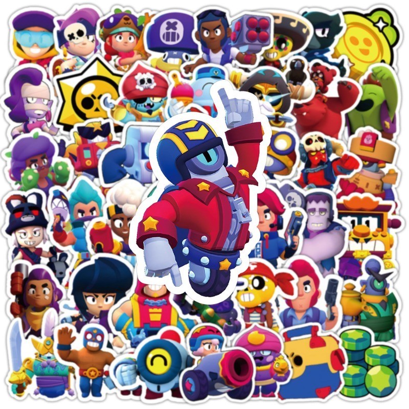 Bộ 50 Miếng Dán Chống Thấm Nước Hình brawl stars