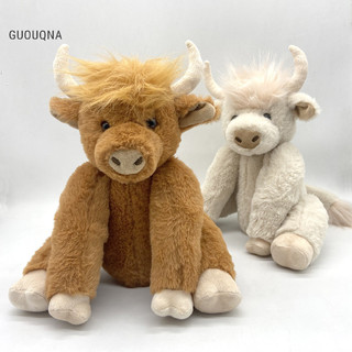 Guouqna bò cao cấp scotland búp bê sang trọng 25cm lông tơ mềm búp bê yak mềm búp bê thú nhồi bông kawaii trẻ em quà tặng trang trí nhà guouqna