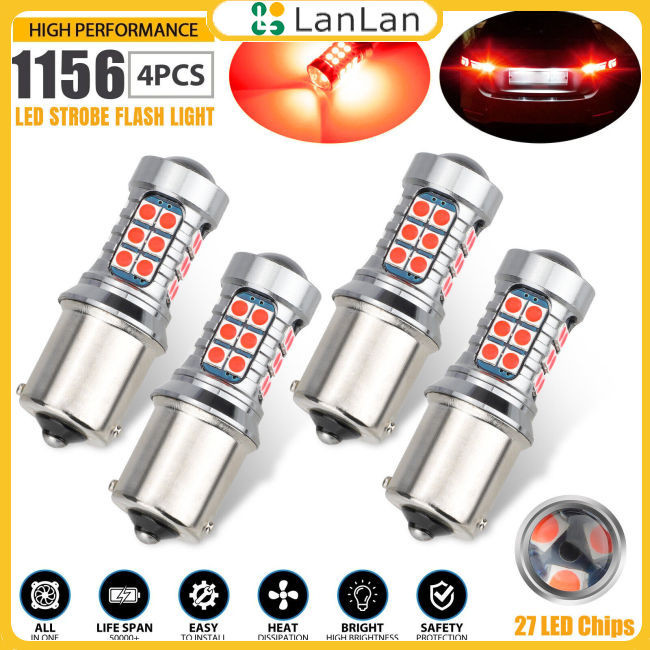 Hot 4 Bóng Đèn LED 1156 7506 3030 SMD 27 1500LM Siêu Sáng 360° Đèn báo dừng phanh đuôi LED góc chùm tia