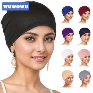 Mũ Hijab Hồi Giáo, Mũ Bonnet Co Giãn Màu Trơn, Musliman Turban Thời Trang Nữ Đầu Hood Đóng Khăn trùm đầu Hijab Underscarf