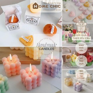 Nến thơm trang trí nến rubik nến thơm mini làm từ sáp đậu nành dùng làm quà tặng đạo cụ chụp ảnh | HOME CHIC CORNER