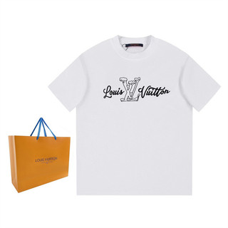 Xu hướng thời trang logo lớn thêu tất cả áo thun ngắn tay thoải mái dáng rộng thoải mái nam nữ giống nhau