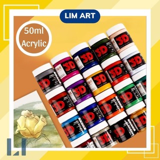 Màu Acrylic 3D 50ml vẽ trên mọi chất liệu, màu đẹp, tươi sáng, an toàn.