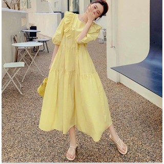 Đầm midi cotton lụa V391