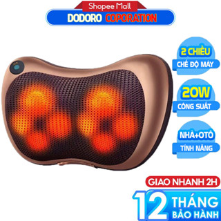 [BH 1 NĂM] - Gối massage cổ vai gáy 8 bi cao cấp DODORO 8B360 Bảo hành 1 năm