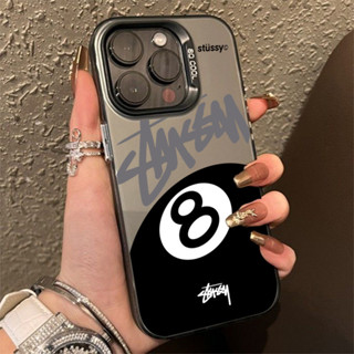 Thời Trang Thoáng Mát Bi-a Tám IMD Ốp Lưng Điện Thoại iPhone 16 15 14 13 12 11 Pro Max XR XS 7 8 Plus SE2 Tide Thương Hiệu Graffiti Tám Họa Tiết Bạc Chống Sốc Bìa Cứng