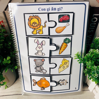 [Autismshop] Học liệu bóc dán chủ đề con vật
